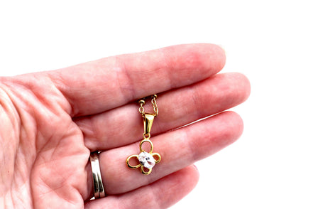 Gold Butterfly Rhinestone Necklace