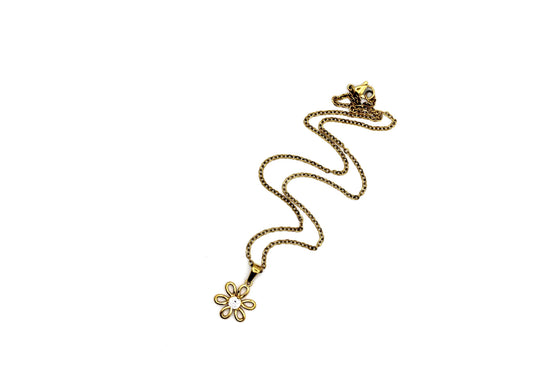 Gold Flower Rhinestone Necklace