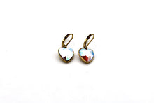 Load image into Gallery viewer, Multicolor Rhinestone Heart Leverback Earrings
