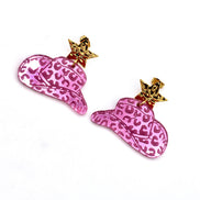 Pink Cowgirl Hat Earrings