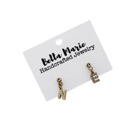 Gold Rhinestone NE Earrings