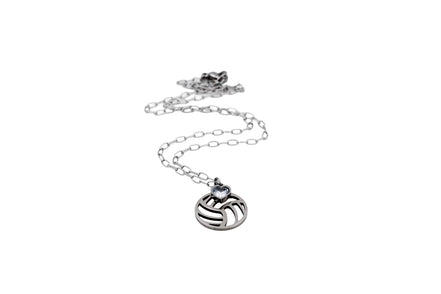 Silver Volleyball Necklace
