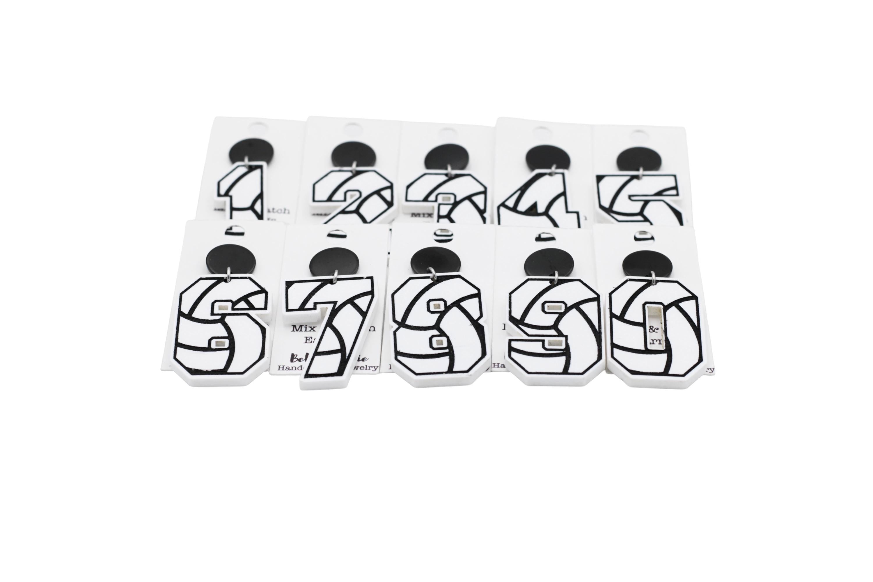 Volleyball Number Earrings