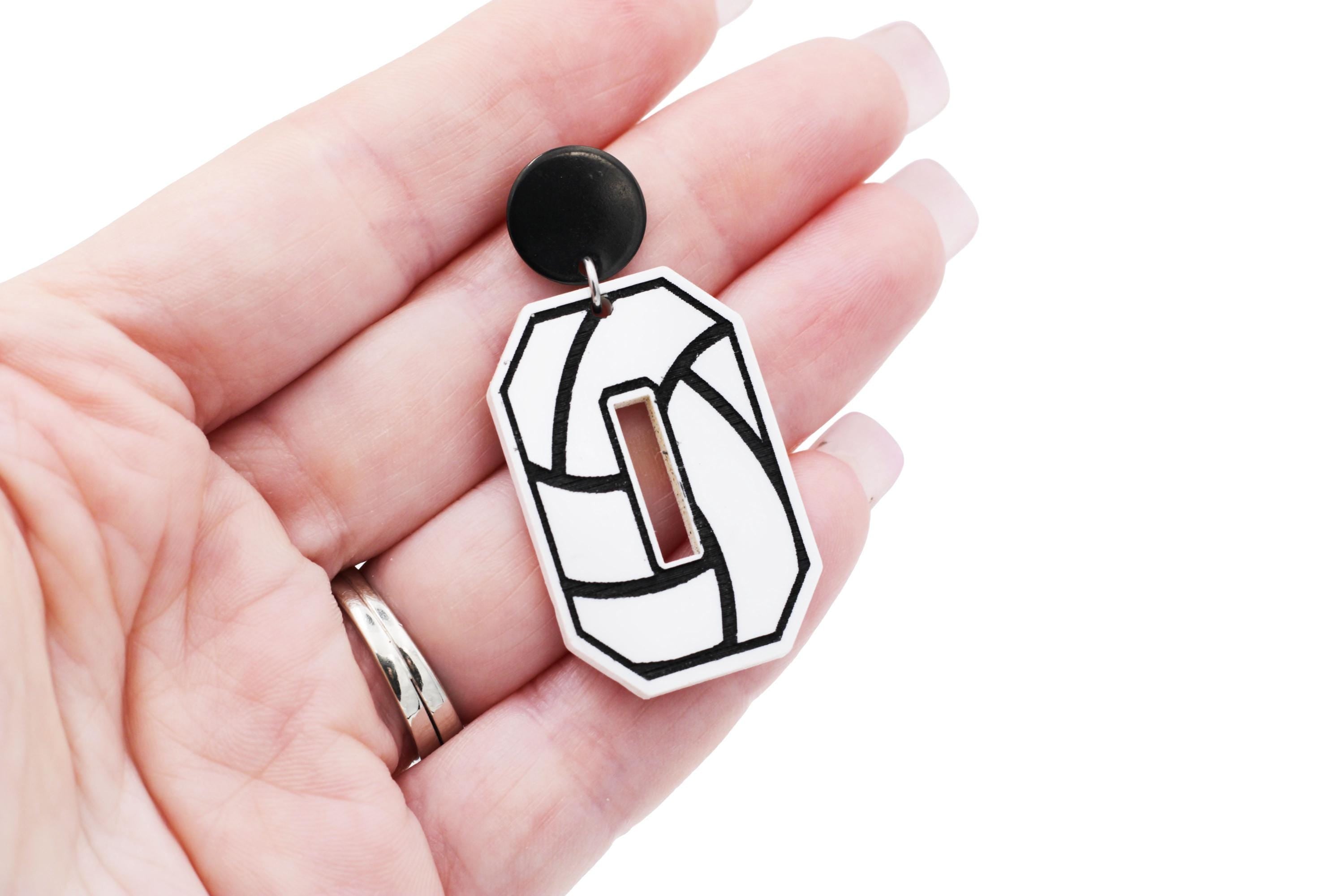 Volleyball Number Earrings