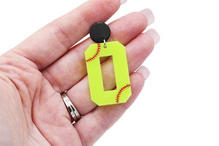 Softball Number Earrings