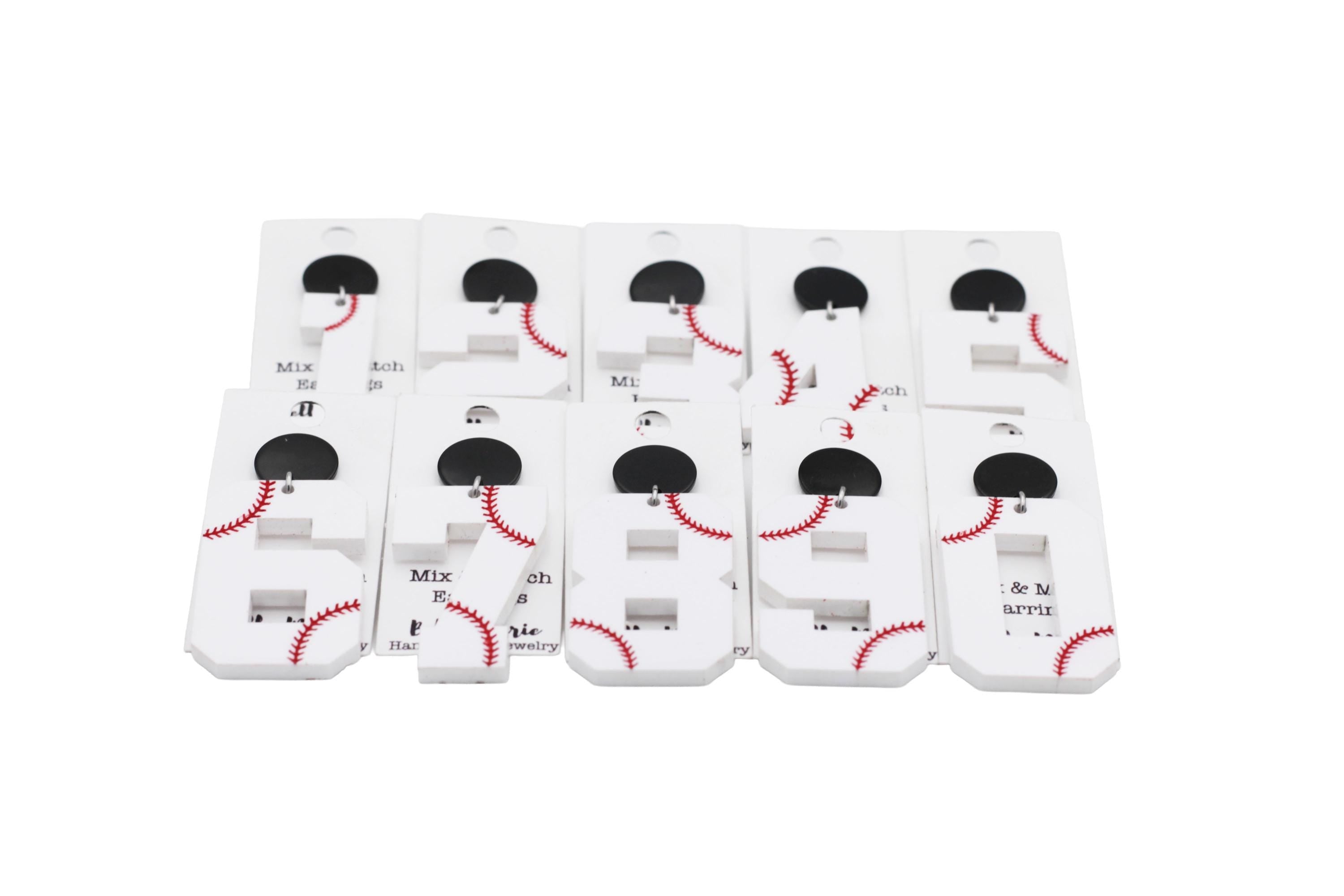 Baseball Number Earrings