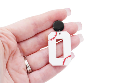 Baseball Number Earrings