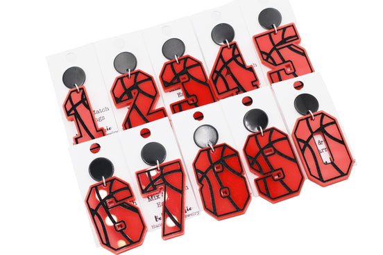 Basketball Number Earrings