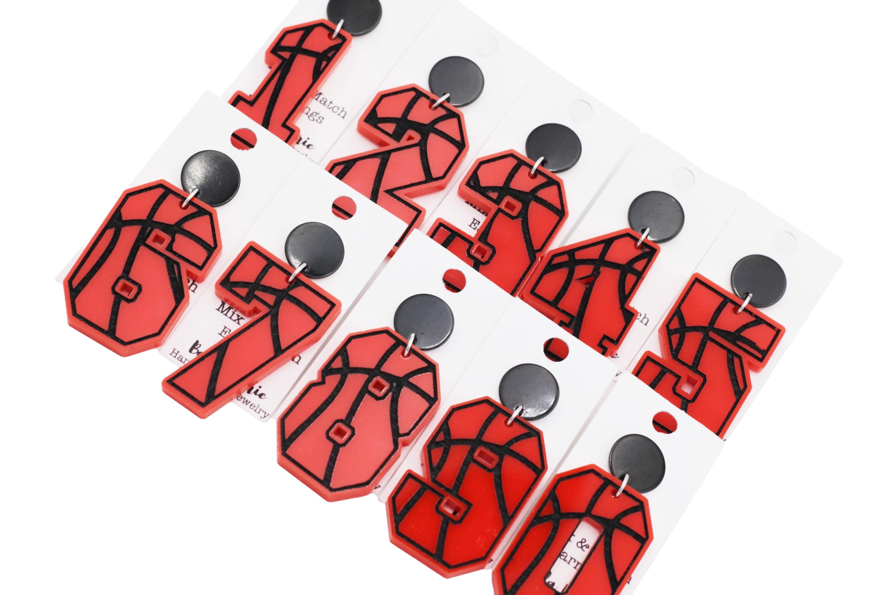 Basketball Number Earrings