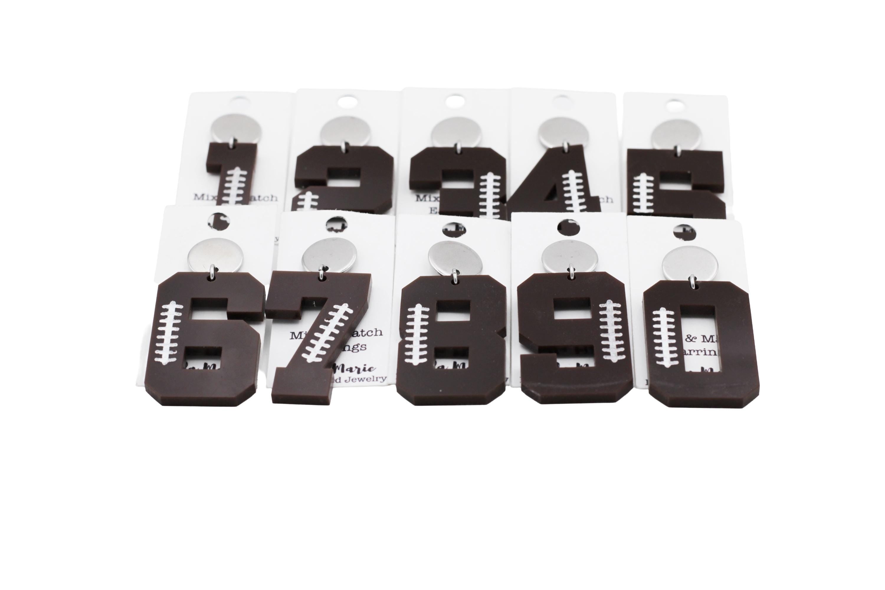Football Number Earrings