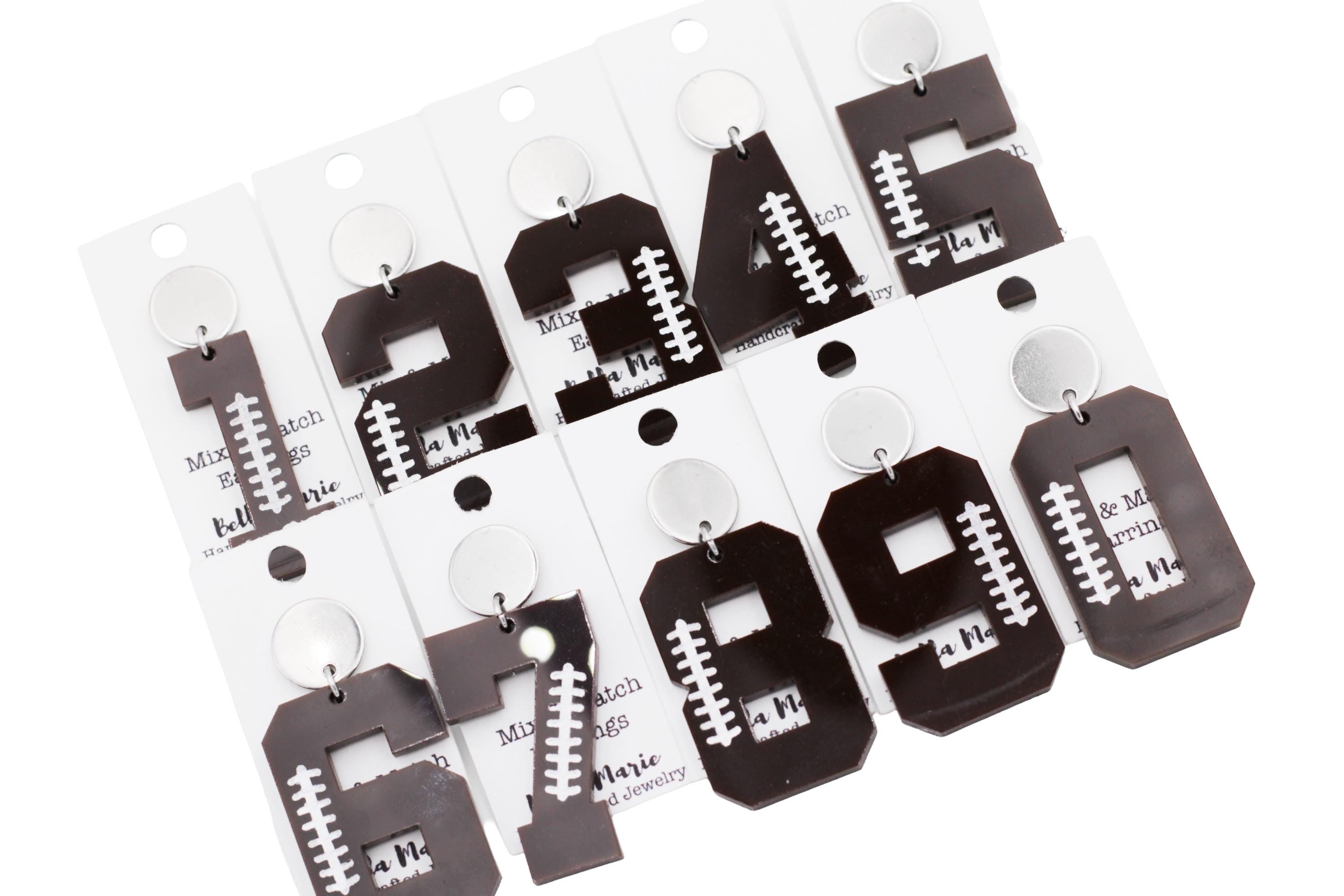 Football Number Earrings