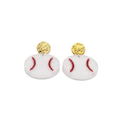 Glitter Baseball Earrings