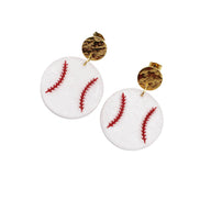 Glitter Baseball Earrings