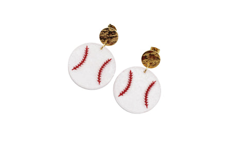 Glitter Baseball Earrings