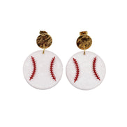 Glitter Baseball Earrings
