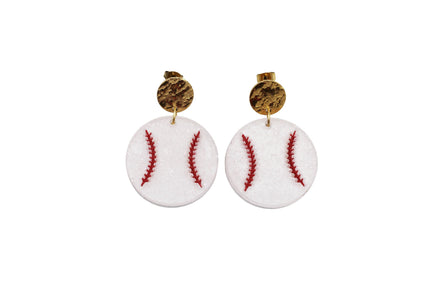 Glitter Baseball Earrings
