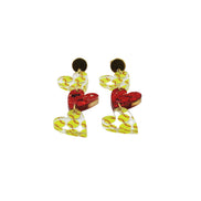 Softball Triple Heart Earrings