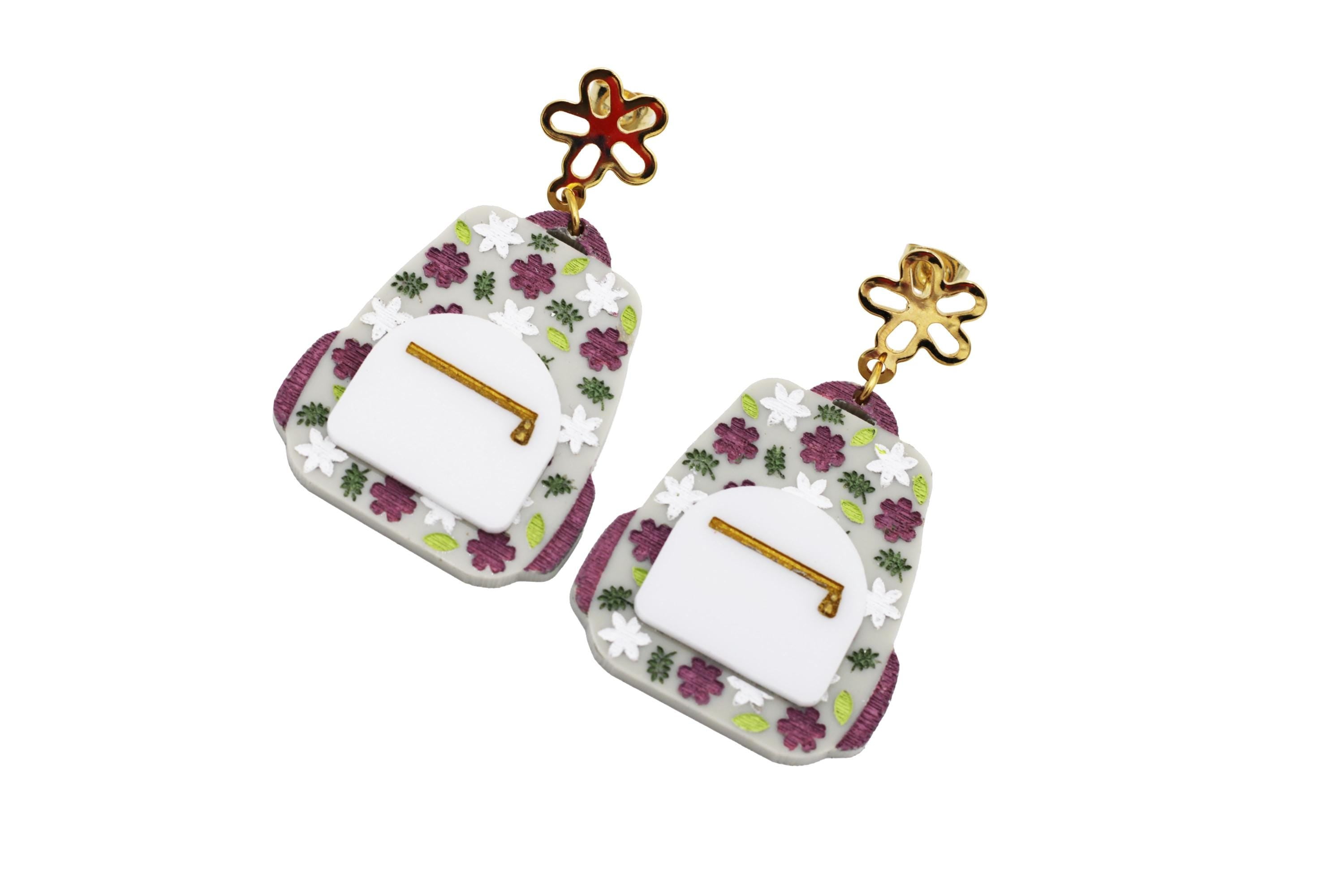 Floral Backpack Earrings