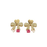 Glitter Pencil Bow Earrings
