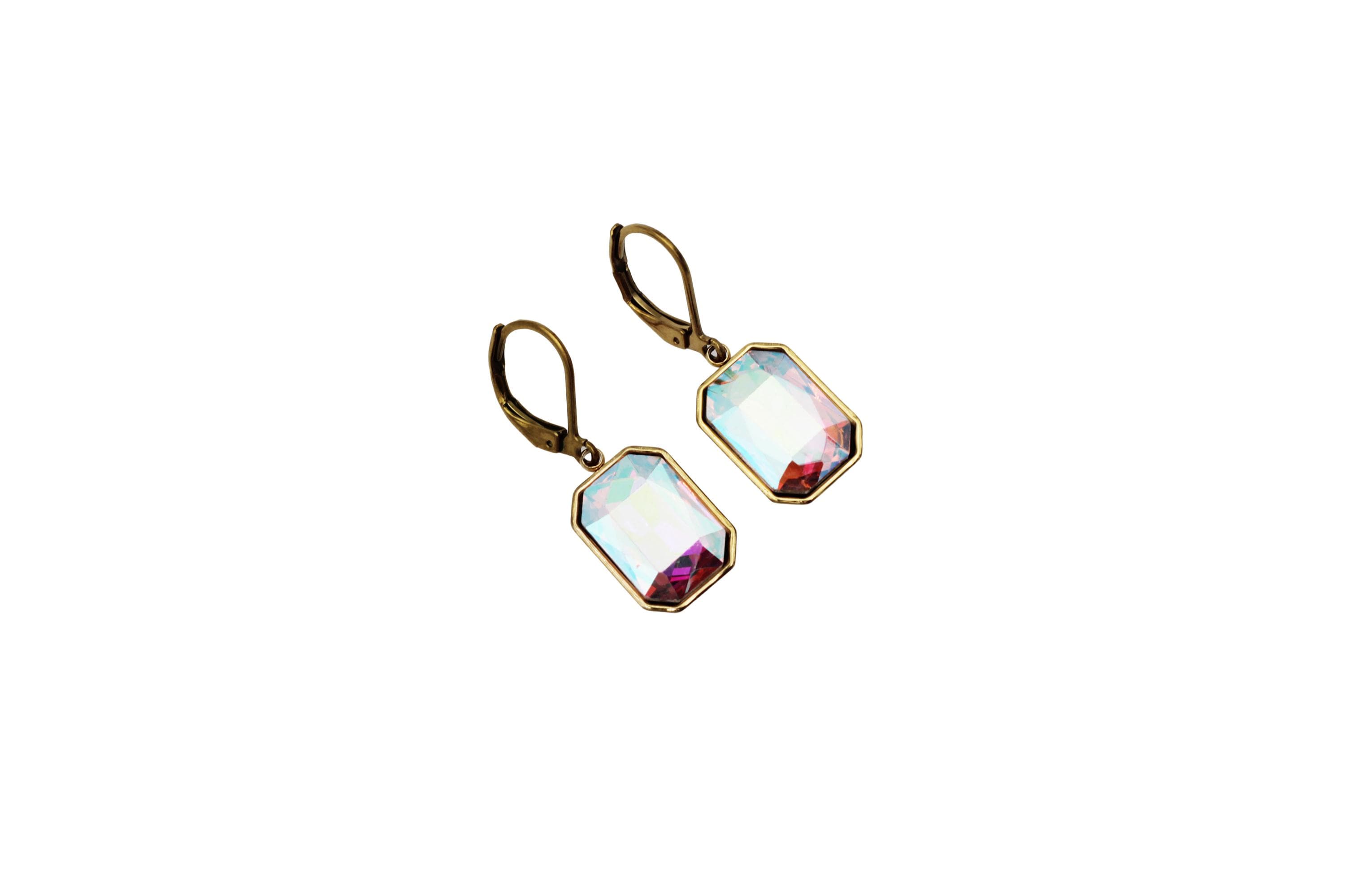 Rectangle Rhinestone Earrings