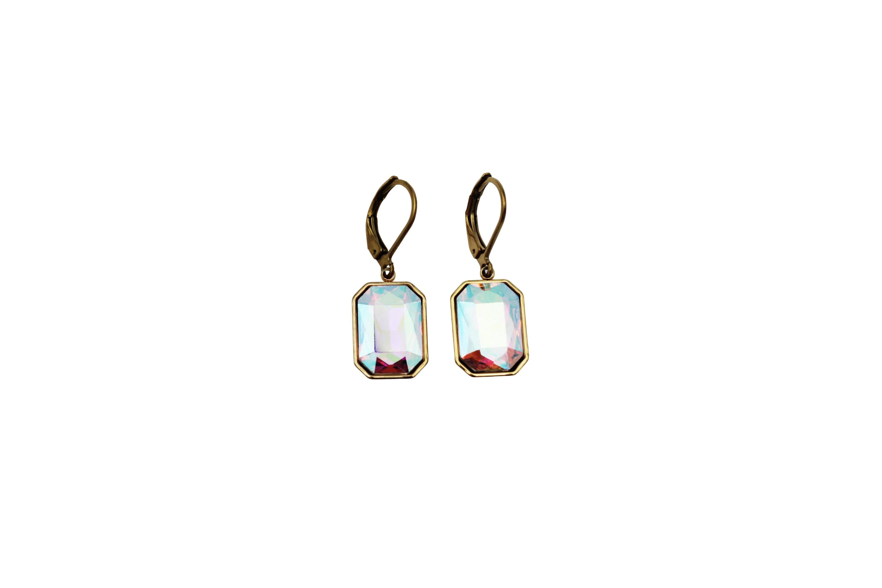 Rectangle Rhinestone Earrings