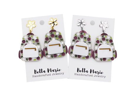 Floral Backpack Earrings