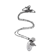 Leaf Oval Charm Necklace
