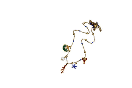 Nautical Enamel Multi Charm Necklace