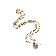 Cross & Rhinestone Charm Necklace