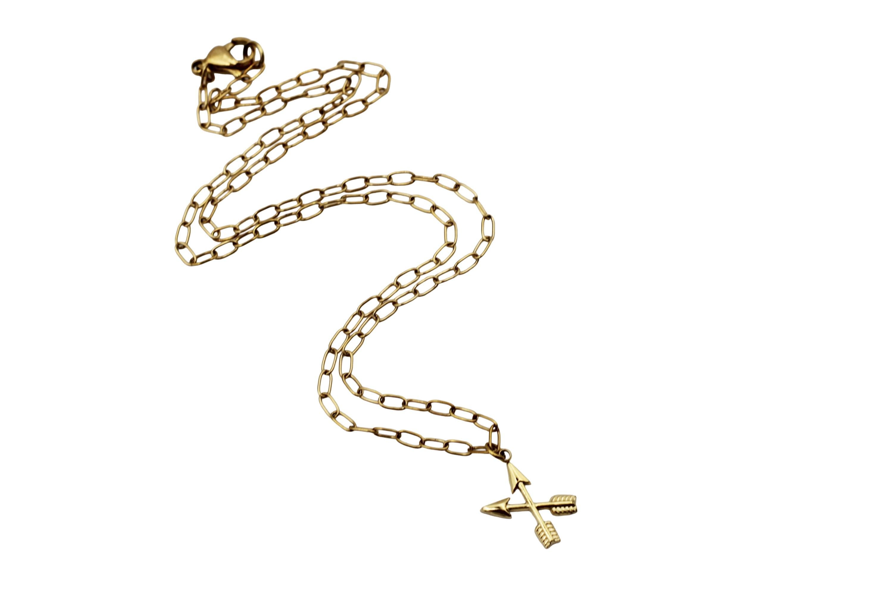 Gold Double Arrows Necklace