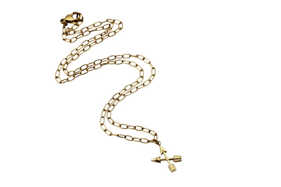 Gold Double Arrows Necklace
