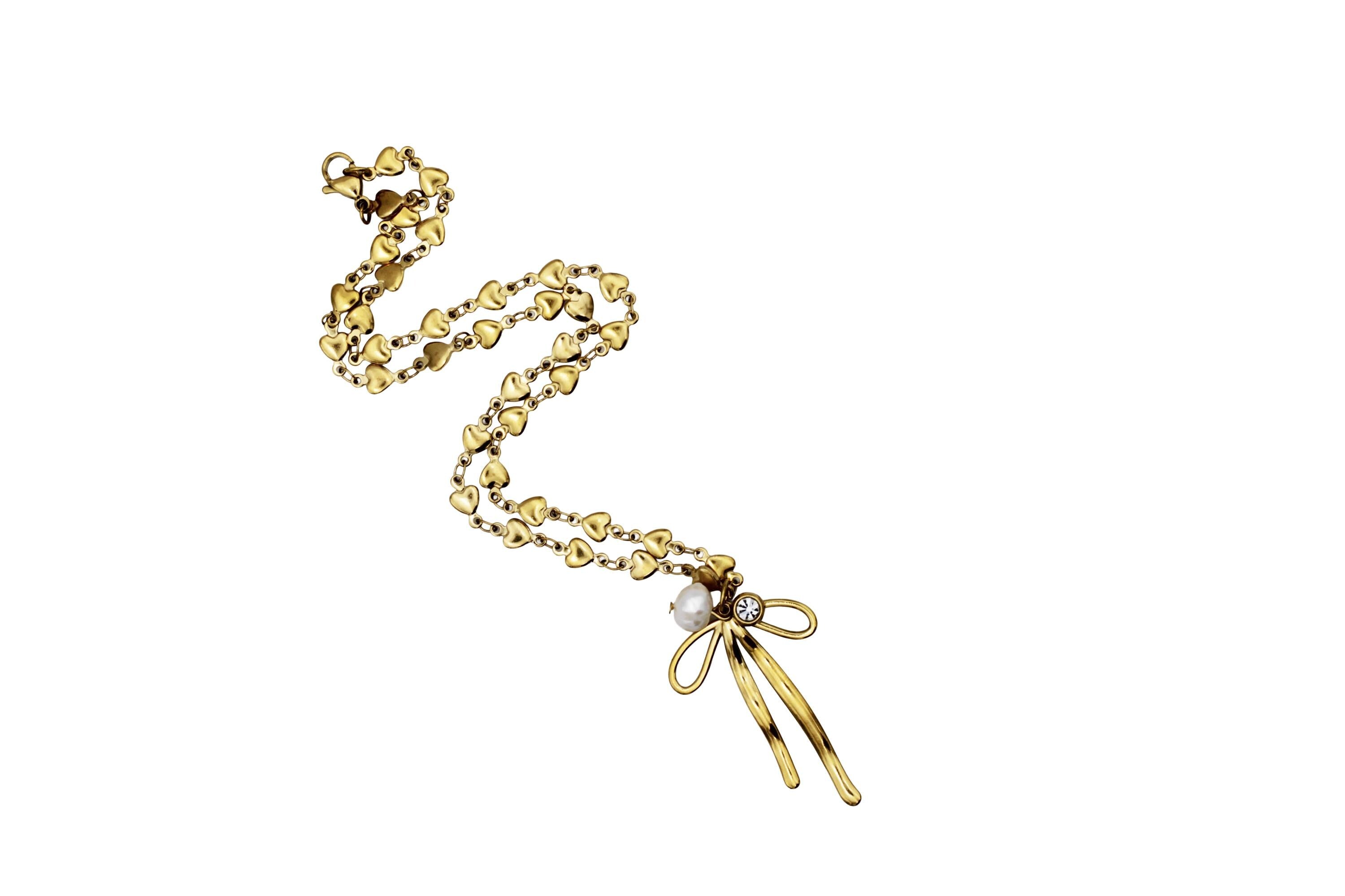 Bow Cluster Charm Necklace