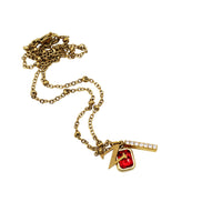 Gold N Rhinestone Charm Cluster Necklace