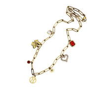 Gold N Multi Charm Necklace