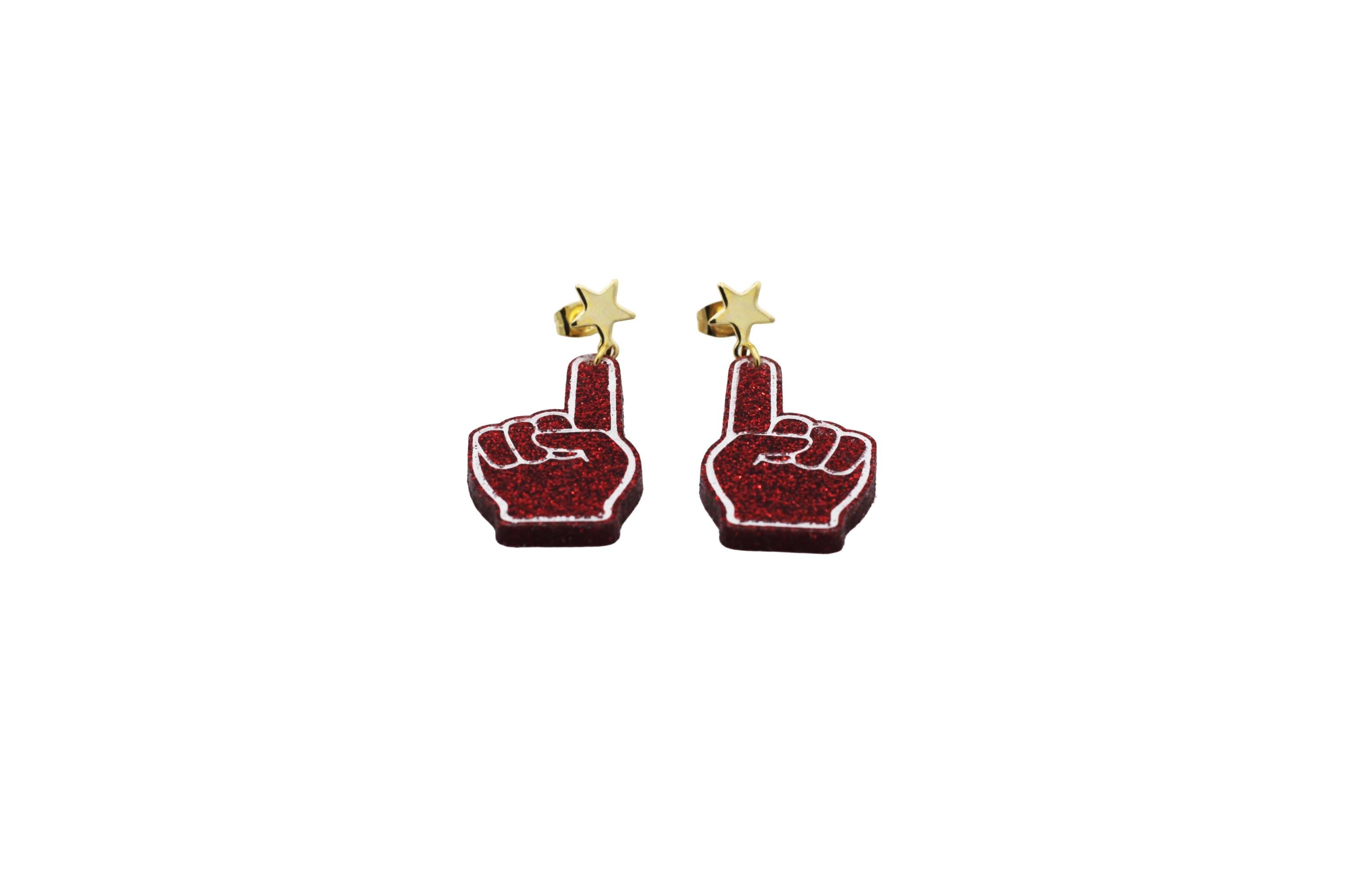 Foam Finger Earrings