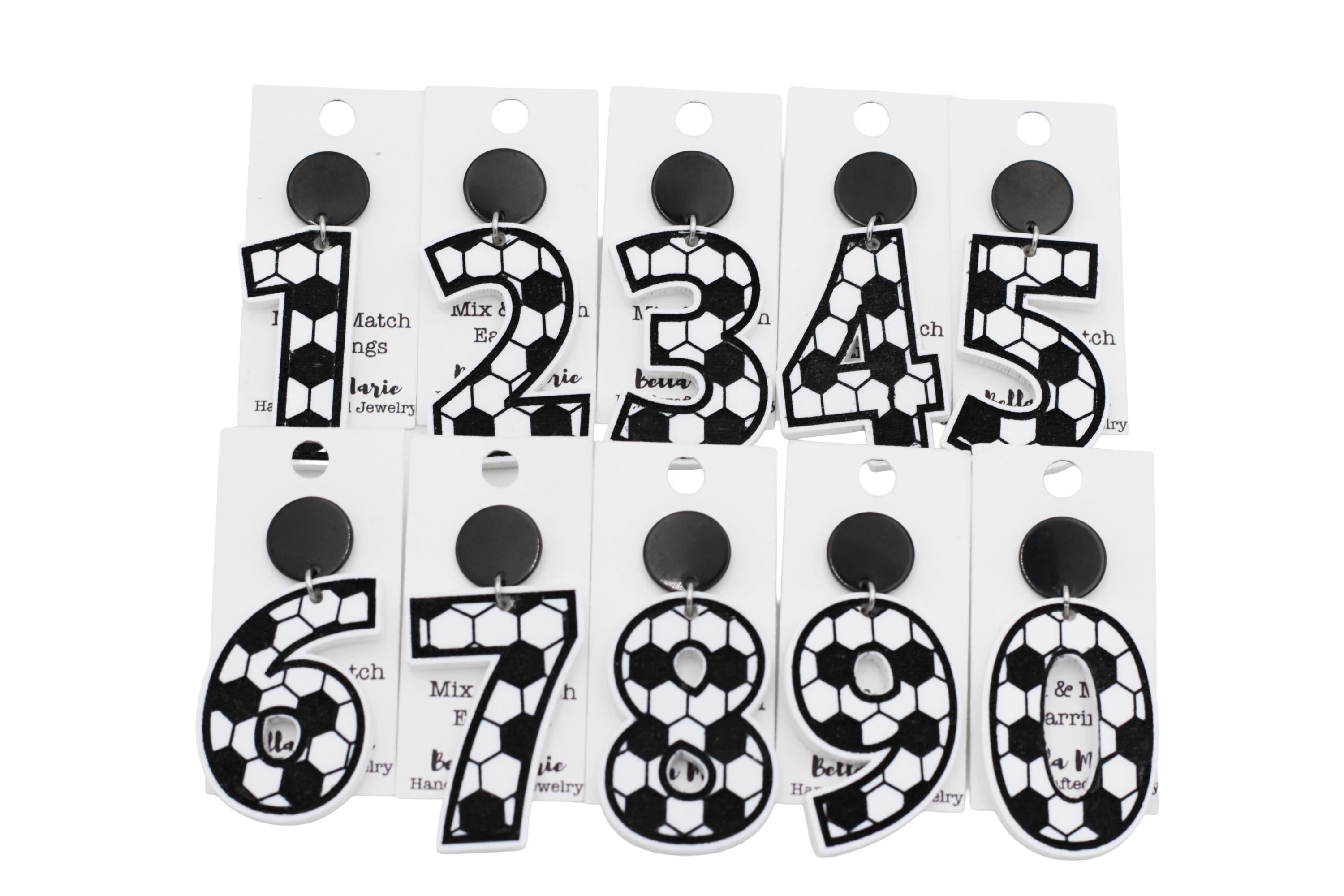 Soccer Number Earrings