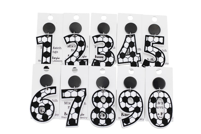 Soccer Number Earrings
