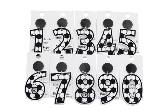 Soccer Number Earrings
