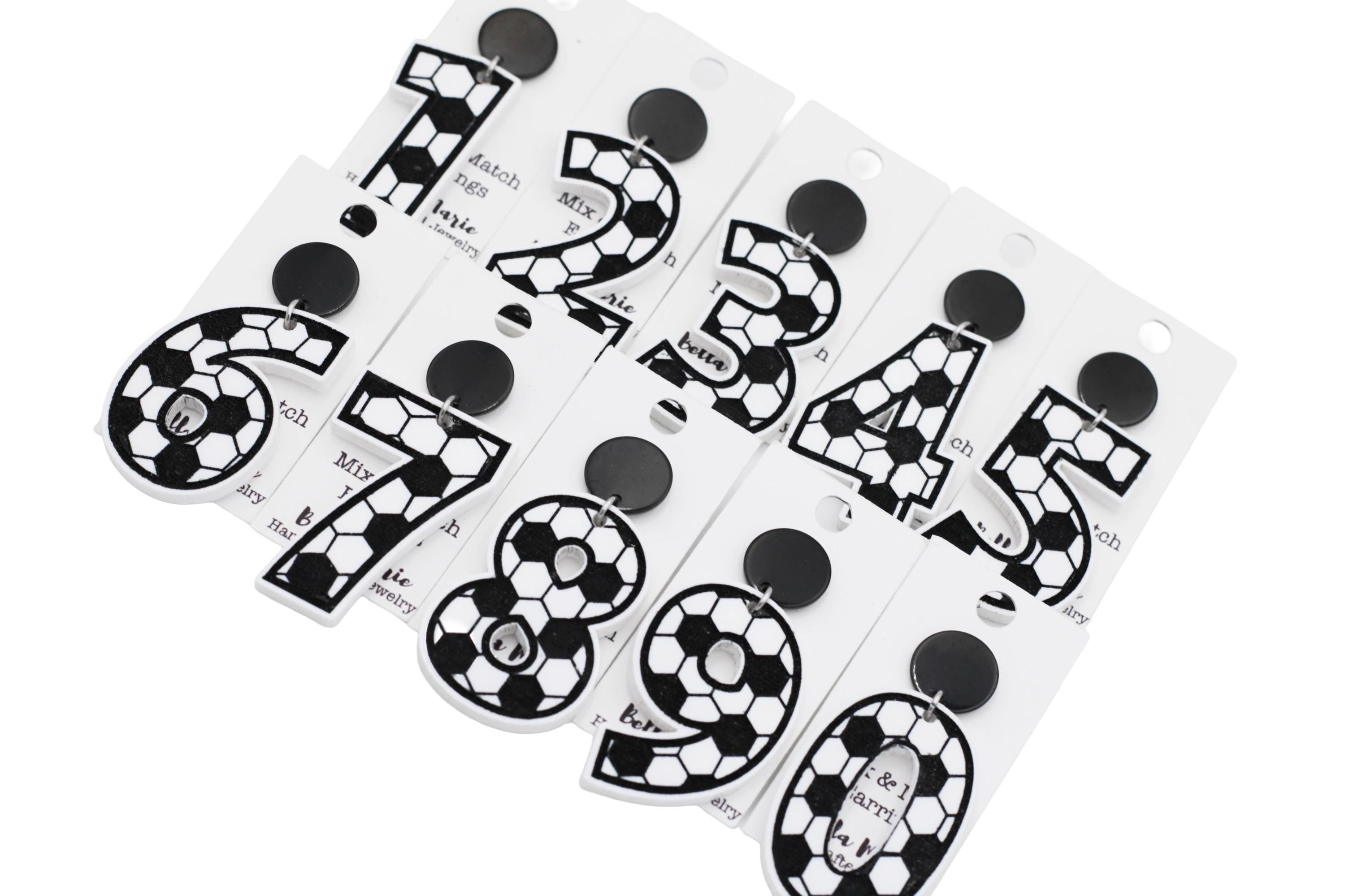 Soccer Number Earrings