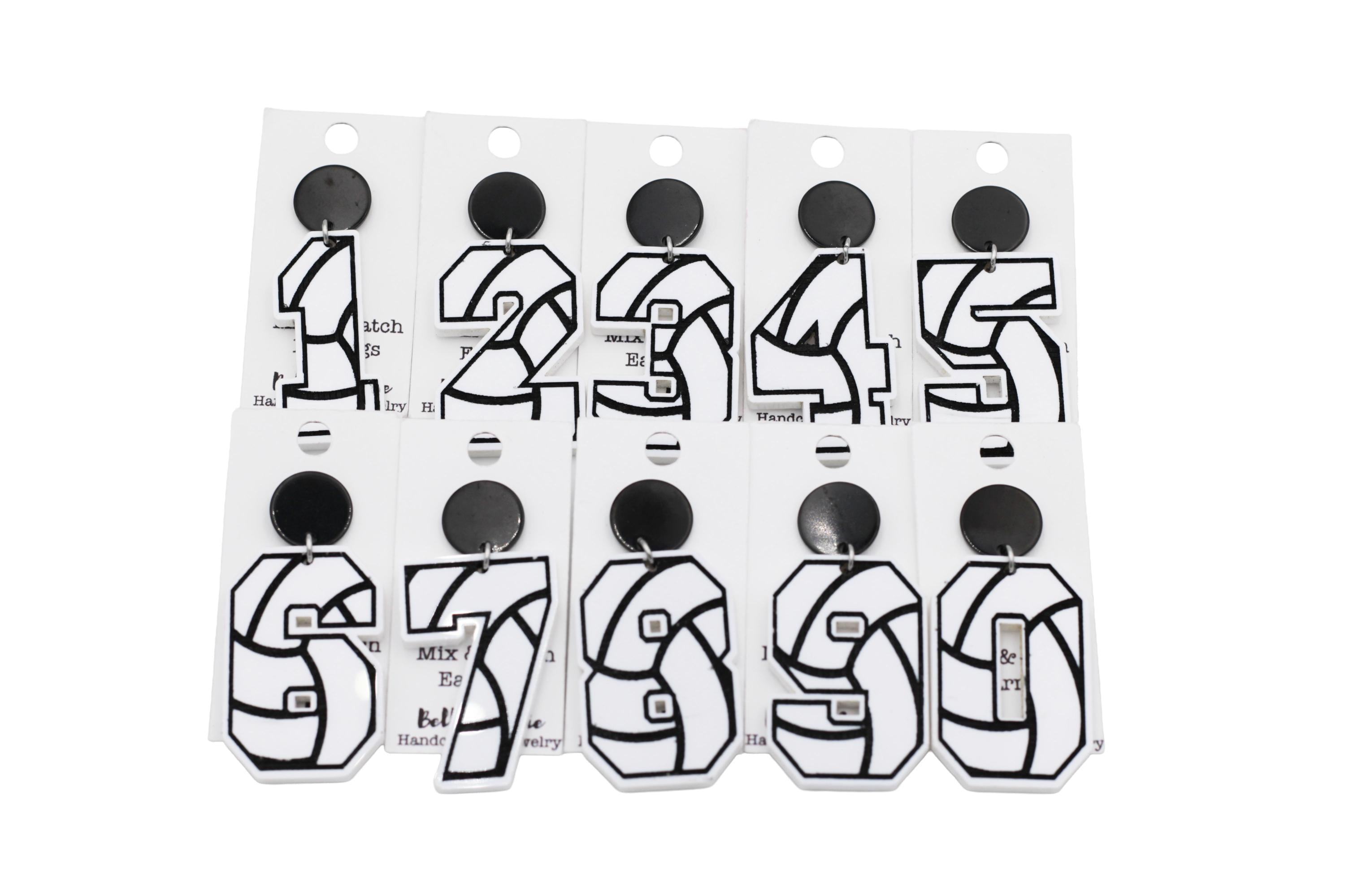 Volleyball Number Earrings