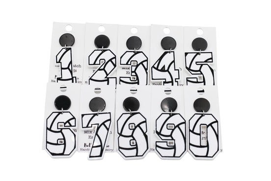 Volleyball Number Earrings