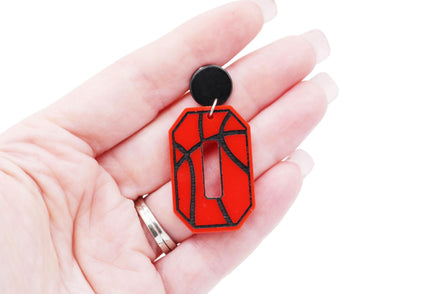 Basketball Number Earrings