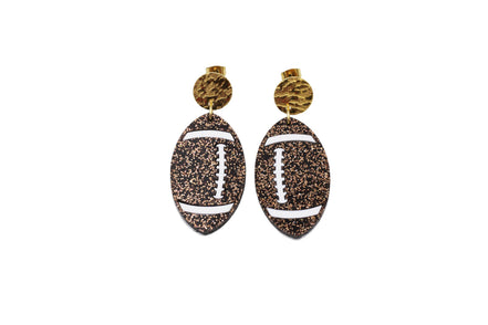 Glitter Football Earrings