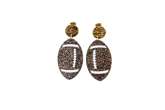Glitter Football Earrings