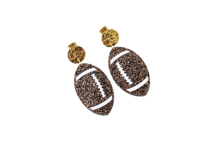 Glitter Football Earrings