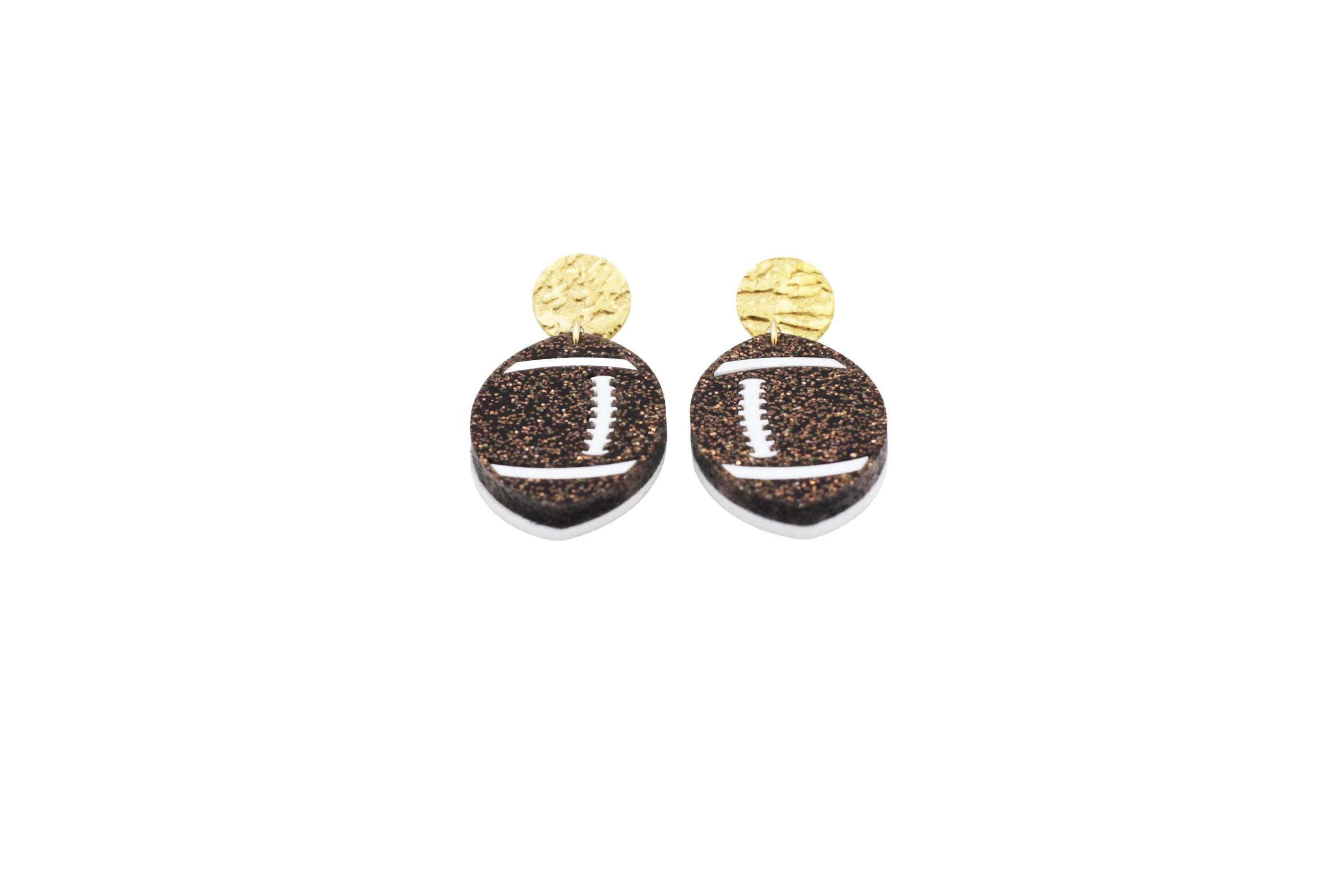 Glitter Football Earrings