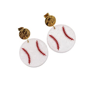 Glitter Baseball Earrings