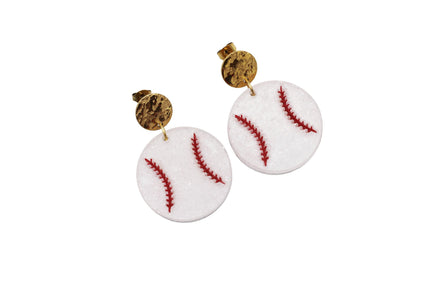 Glitter Baseball Earrings