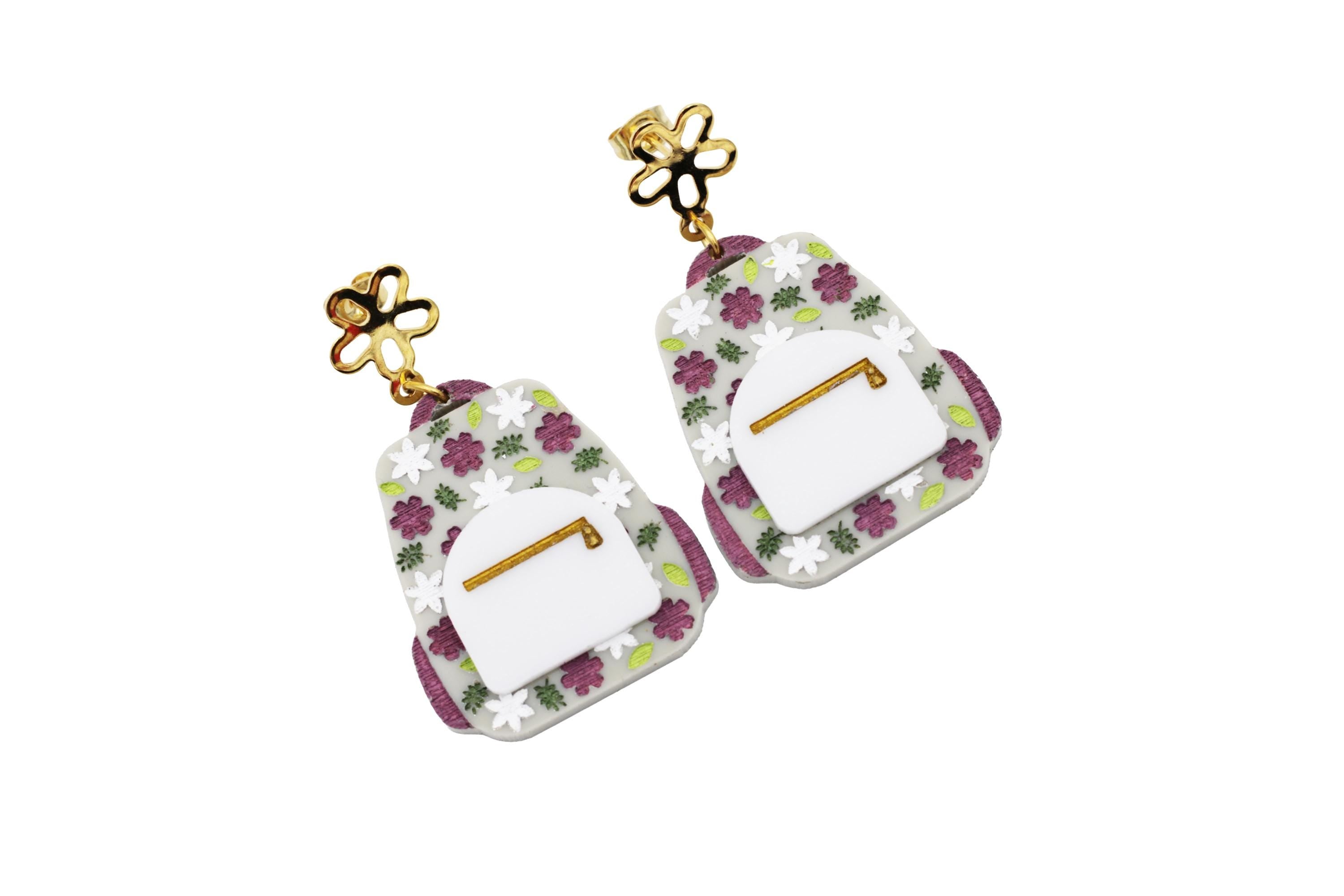 Floral Backpack Earrings