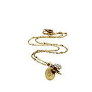 Leaf Oval Charm Necklace